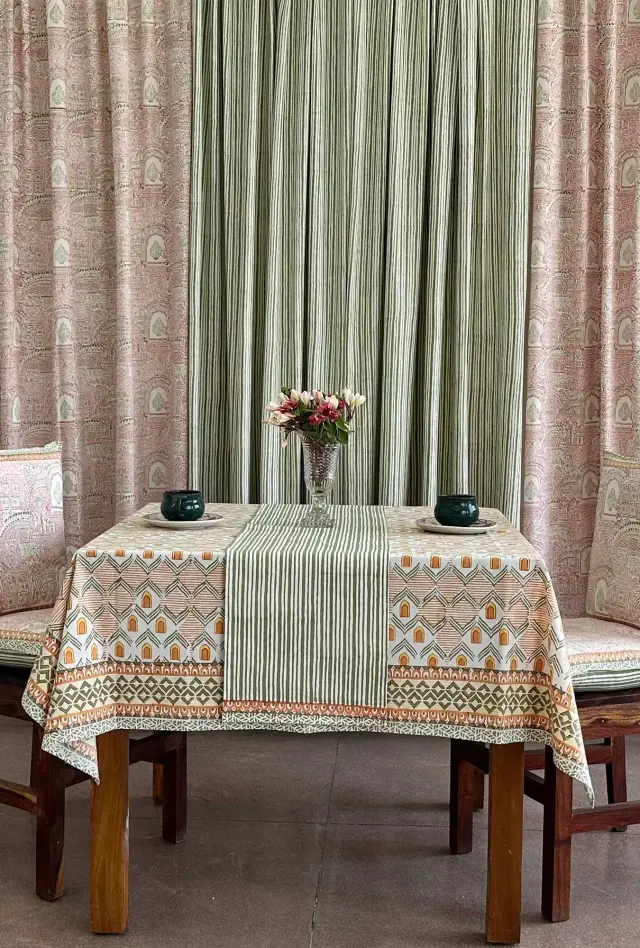 Buy 100% cotton printed canvas table runner