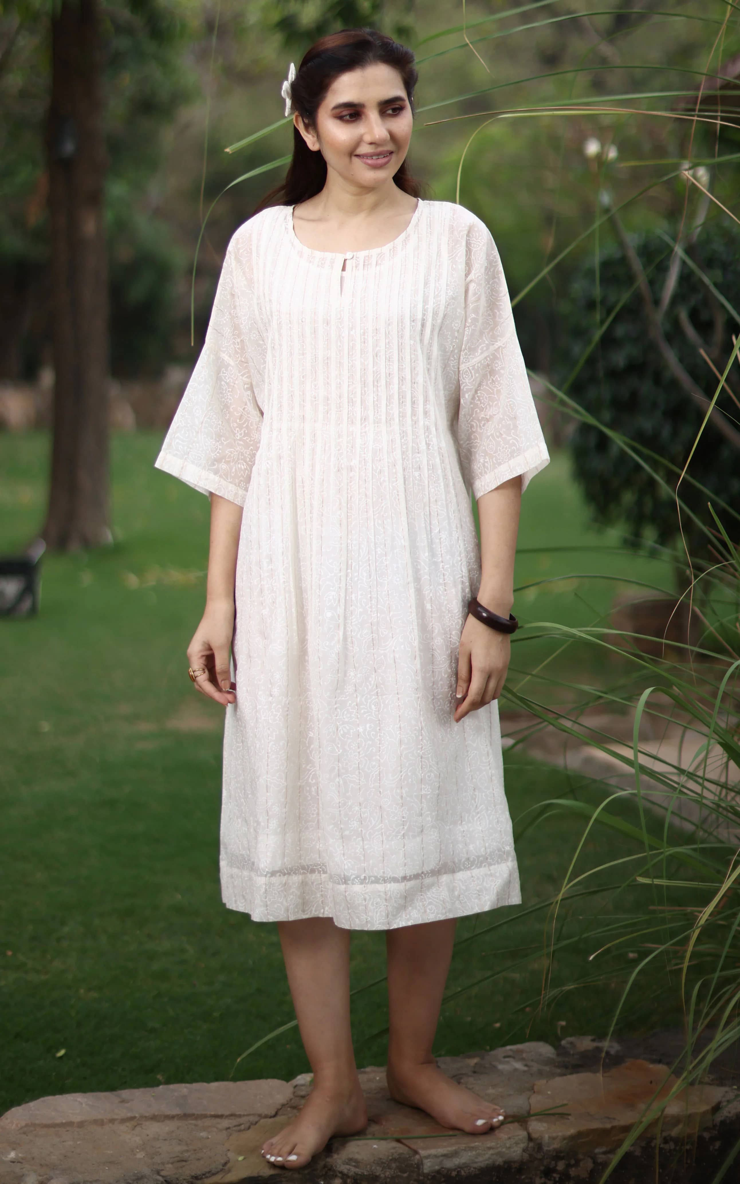 Soma Shop - SOLAR 4 CHANDERI KAFTAN WITH COTTON SLIP