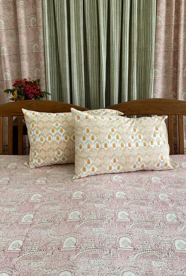 Buy 100% cotton Bagru printed pillow covers online